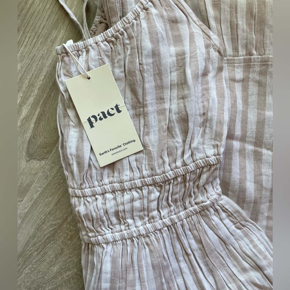 Pact Rockport Stripe Coastal Double Gauze Cami Maxi Dress - Picture 2 of 3